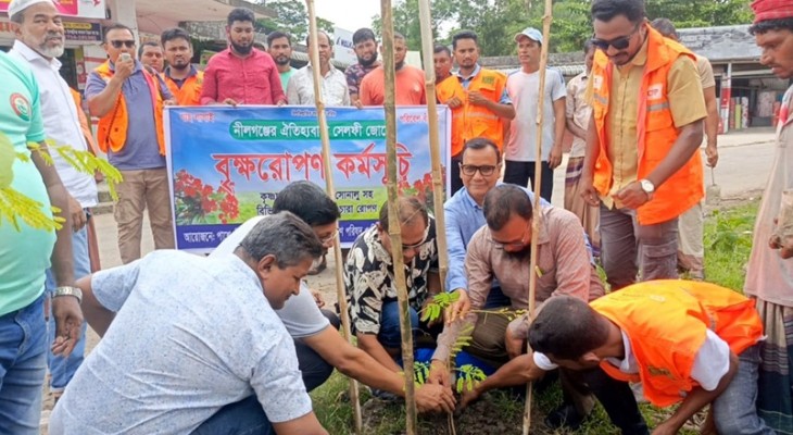 কুয়াকাটা সড়কের সৌন্দর্য বর্ধণে বৃক্ষ রোপন