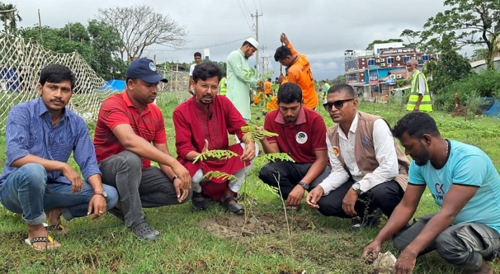 কুয়াকাটা সৈকত রক্ষা বাঁধে কৃষ্ণচ‚ড়া সহ ৬ হাজার গাছ চারা রোপণ