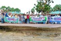 কুয়াকাটা সমুদ্র সৈকত রক্ষার দাবিতে মানববন্ধন