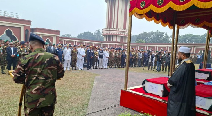 সুদানে নিহত সেনাবাহিনীর ছয় সদস্যের জানাজা সম্পন্ন